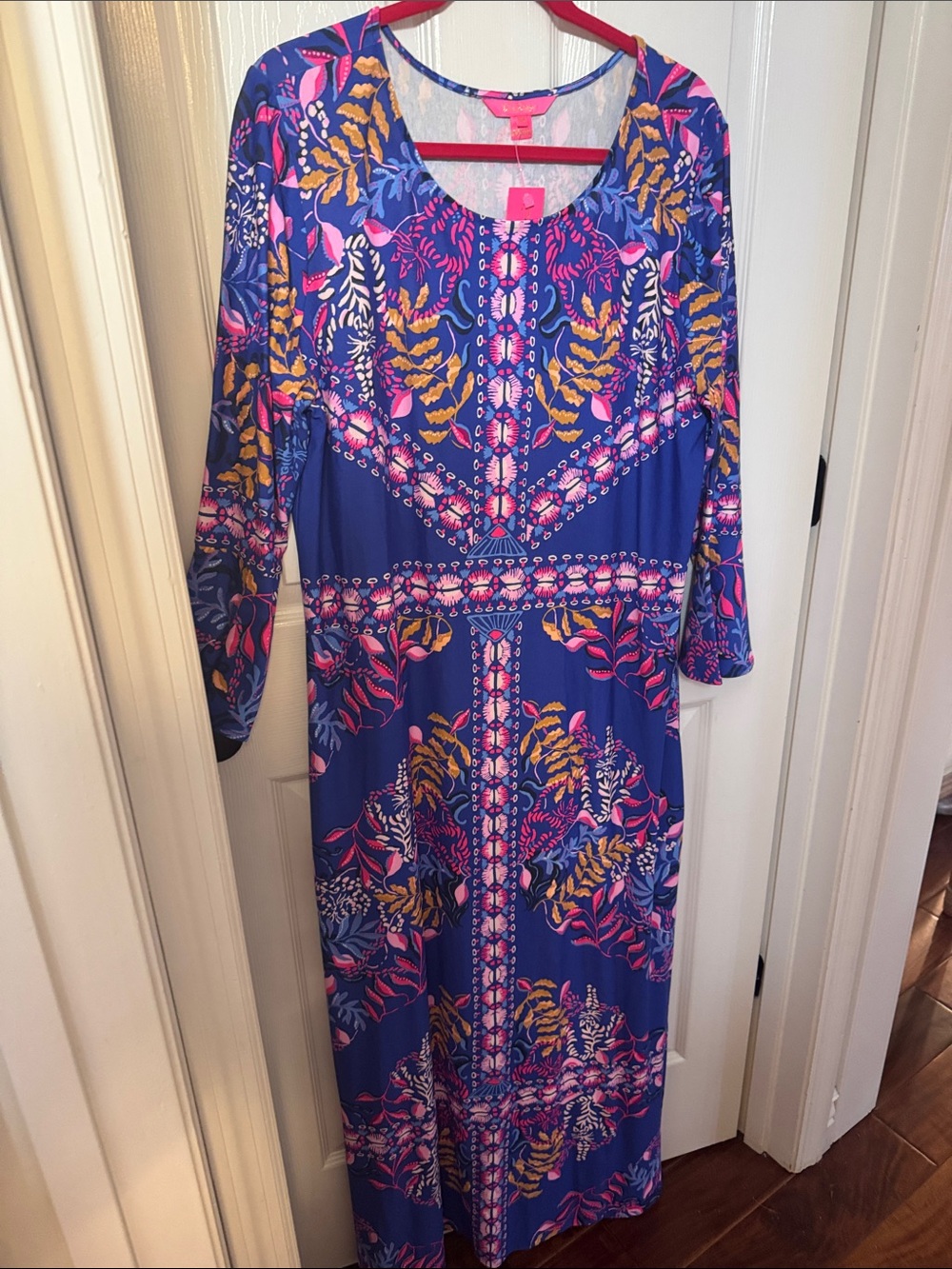 Lilly Pulitzer Vibrant Blue Floral Maxi Dress - Pink & Yellow Print